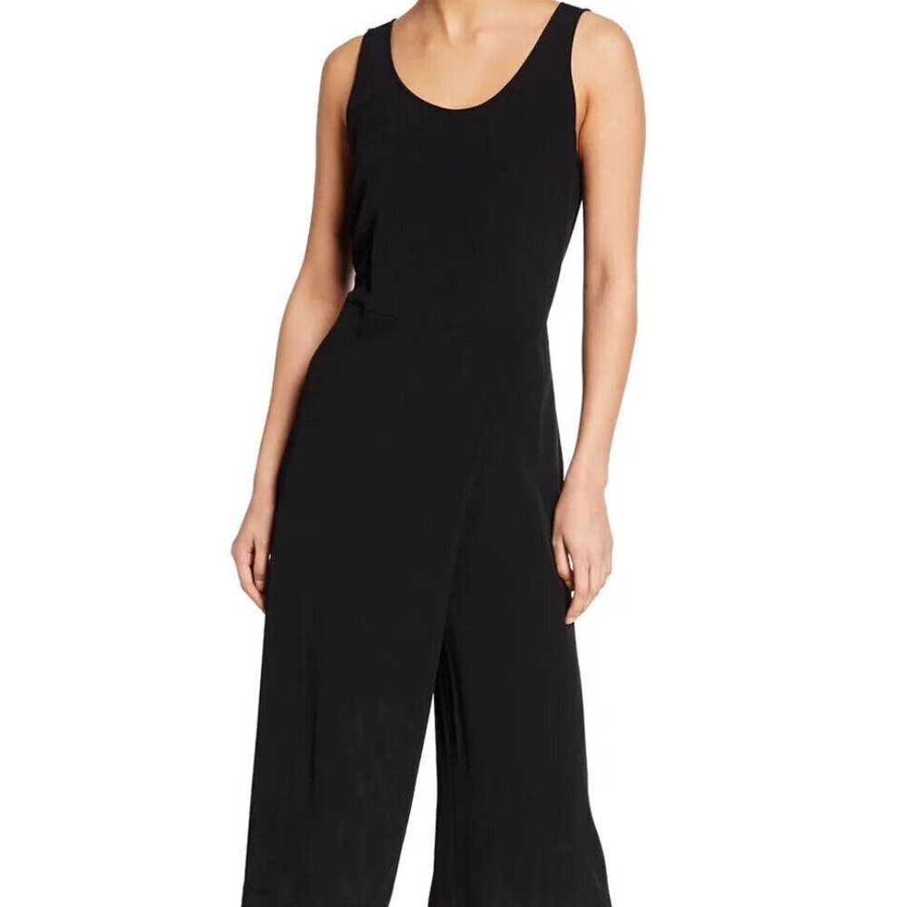 Eileen Fisher Black Tencel Viscose Crepe Cami Jumpsuit